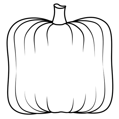 Simple Square Pumpkin Coloring Page